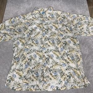 Tori Richard Shirt Mens XL Multicolor Leaf Hawaiian Button Front Made Hawaii